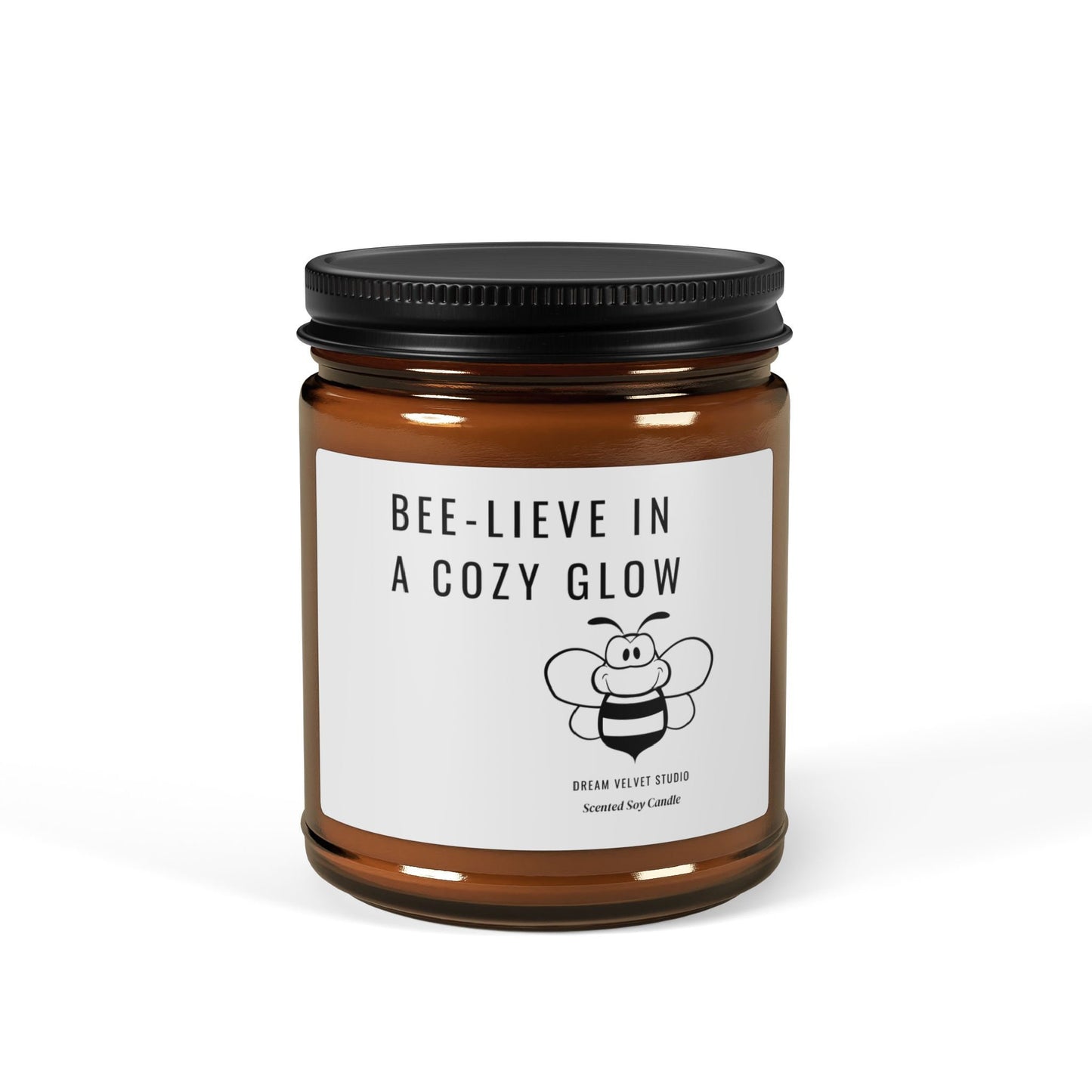 Bee-Lieve in a Cozy Glow Scented Soy Candle | Bee Lover Gift | Candle Gift | Bee Themed Decor | Eco Friendly Candle | Bumble Bee Candle