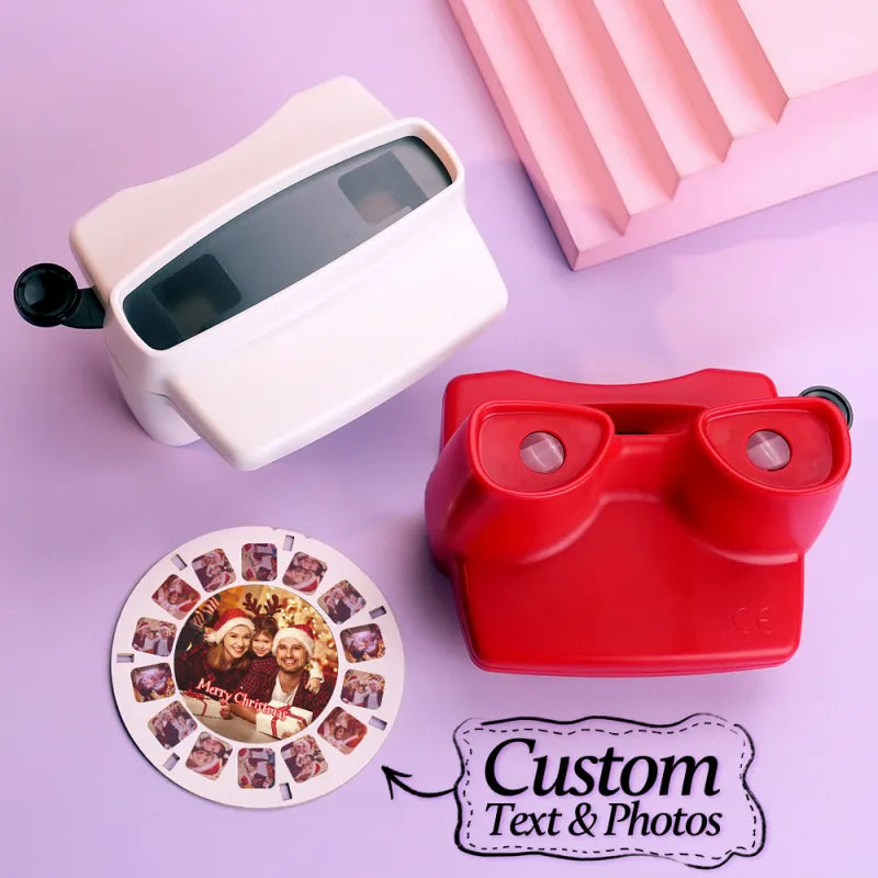 Personalized 3D Viewfinder with Custom Photo Reel. Retro Viewer Gift with Photos & Text.
