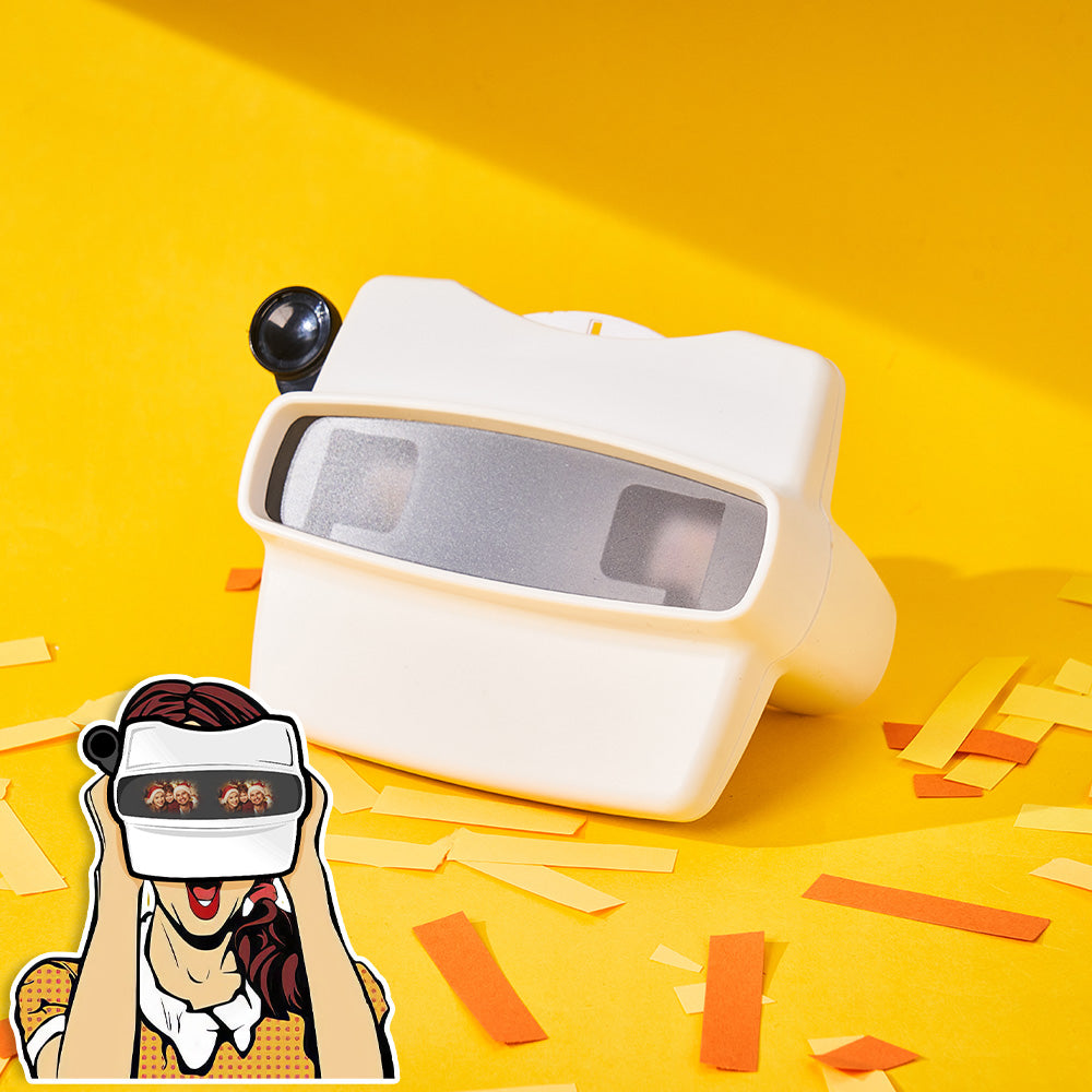 Personalized 3D Viewfinder with Custom Photo Reel. Retro Viewer Gift with Photos & Text.