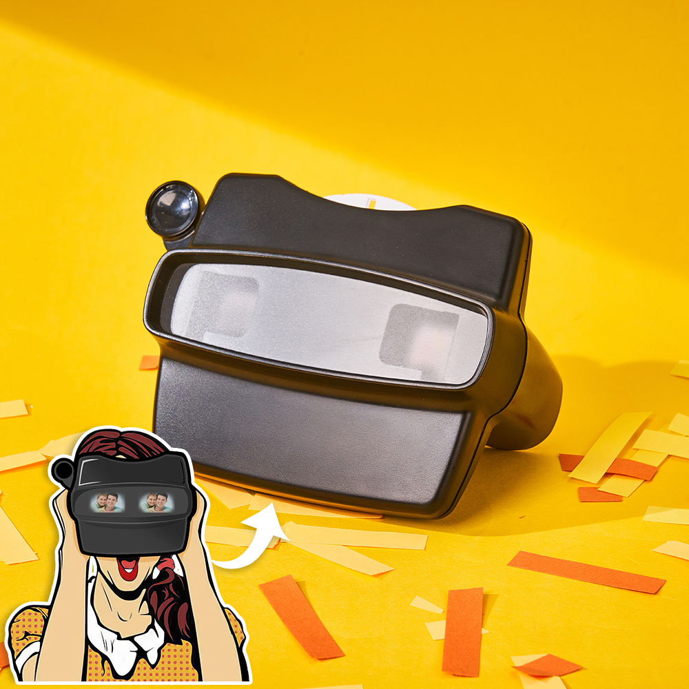 Personalized 3D Viewfinder with Custom Photo Reel. Retro Viewer Gift with Photos & Text.