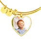 Luxury Heart Bangle With Personalized Photo