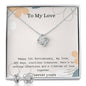 To My Love 1st Anniversary Love Knot Earring & Necklace Set, Anniversary Gift, Birthday Gift, Partner Gift, Girlfriend Gift, Gift for her