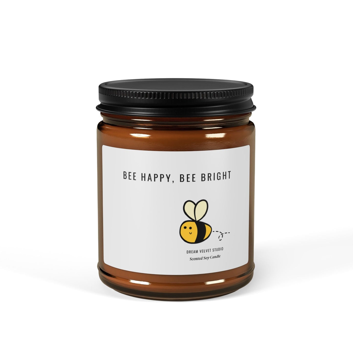 Bee Happy Bee Bright Scented Soy Candle | Bee Lover Gift | Candle Gift | Bee Themed Decor | Eco Friendly Candle | Bumble Bee | Unique Candle