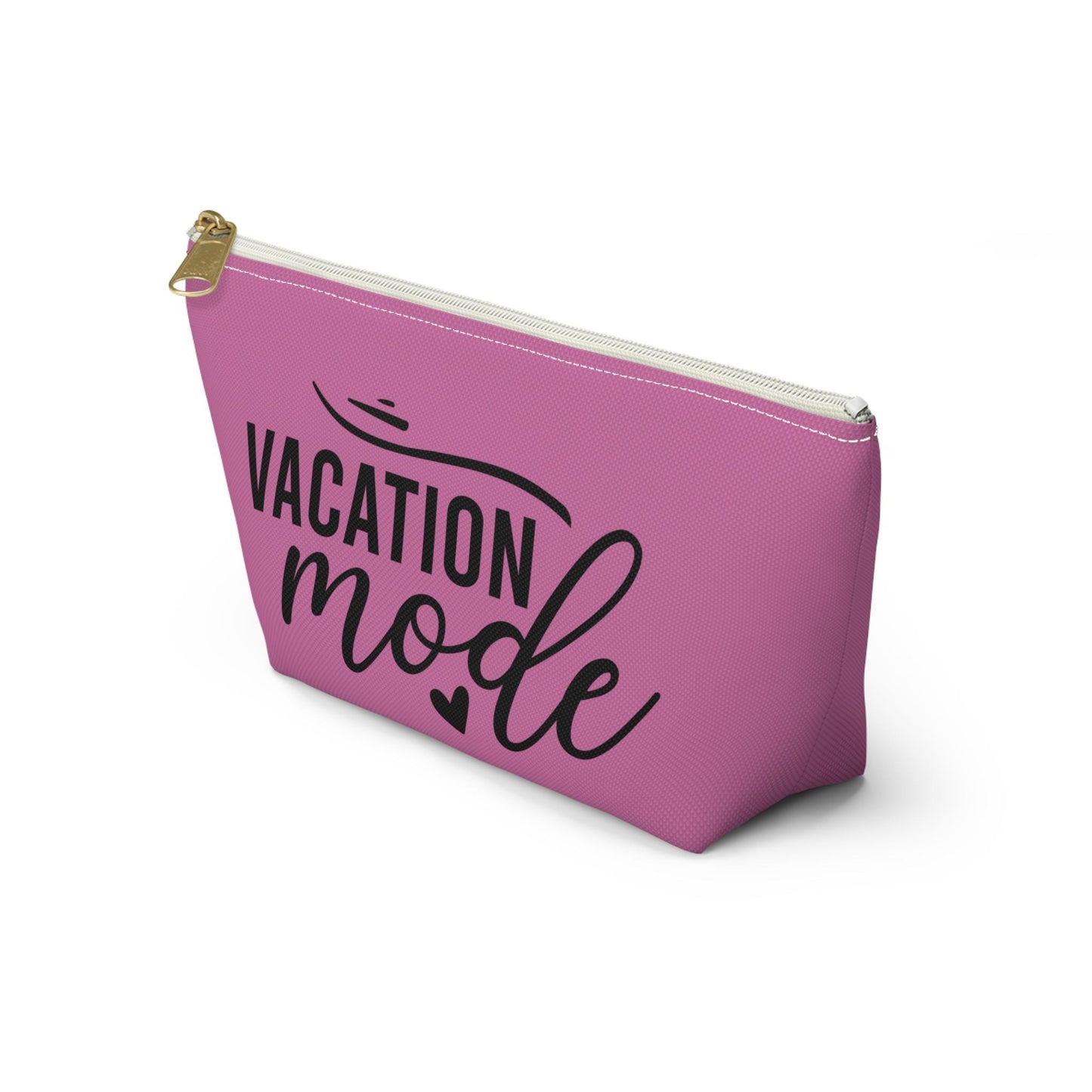 Vacation Mode Makeup Bag with T-Bottom | Cosmetic Pouch | Custom Accessory Organizer | Gift for Her | Cosmetic Travel Bag | Travel Gift