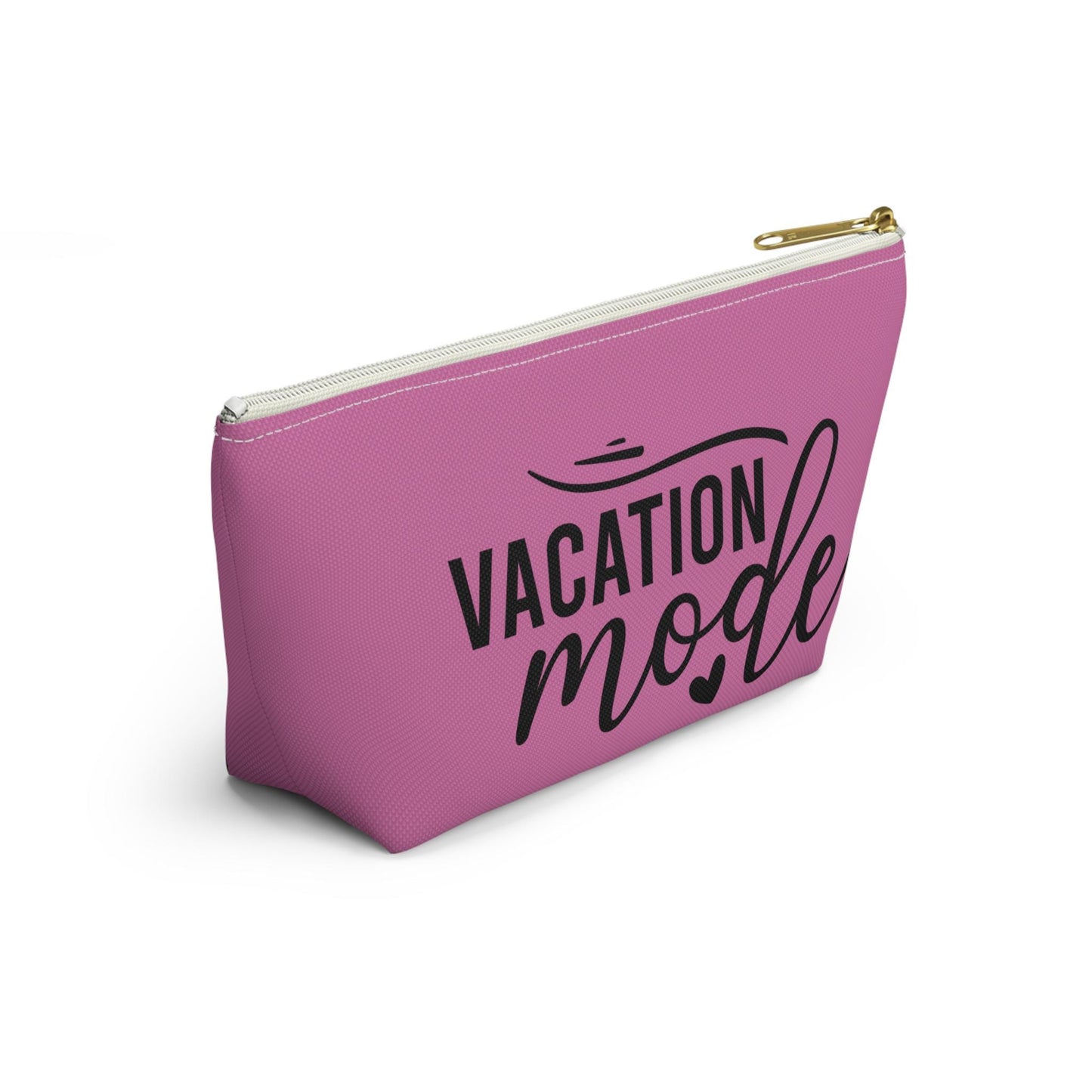 Vacation Mode Makeup Bag with T-Bottom | Cosmetic Pouch | Custom Accessory Organizer | Gift for Her | Cosmetic Travel Bag | Travel Gift