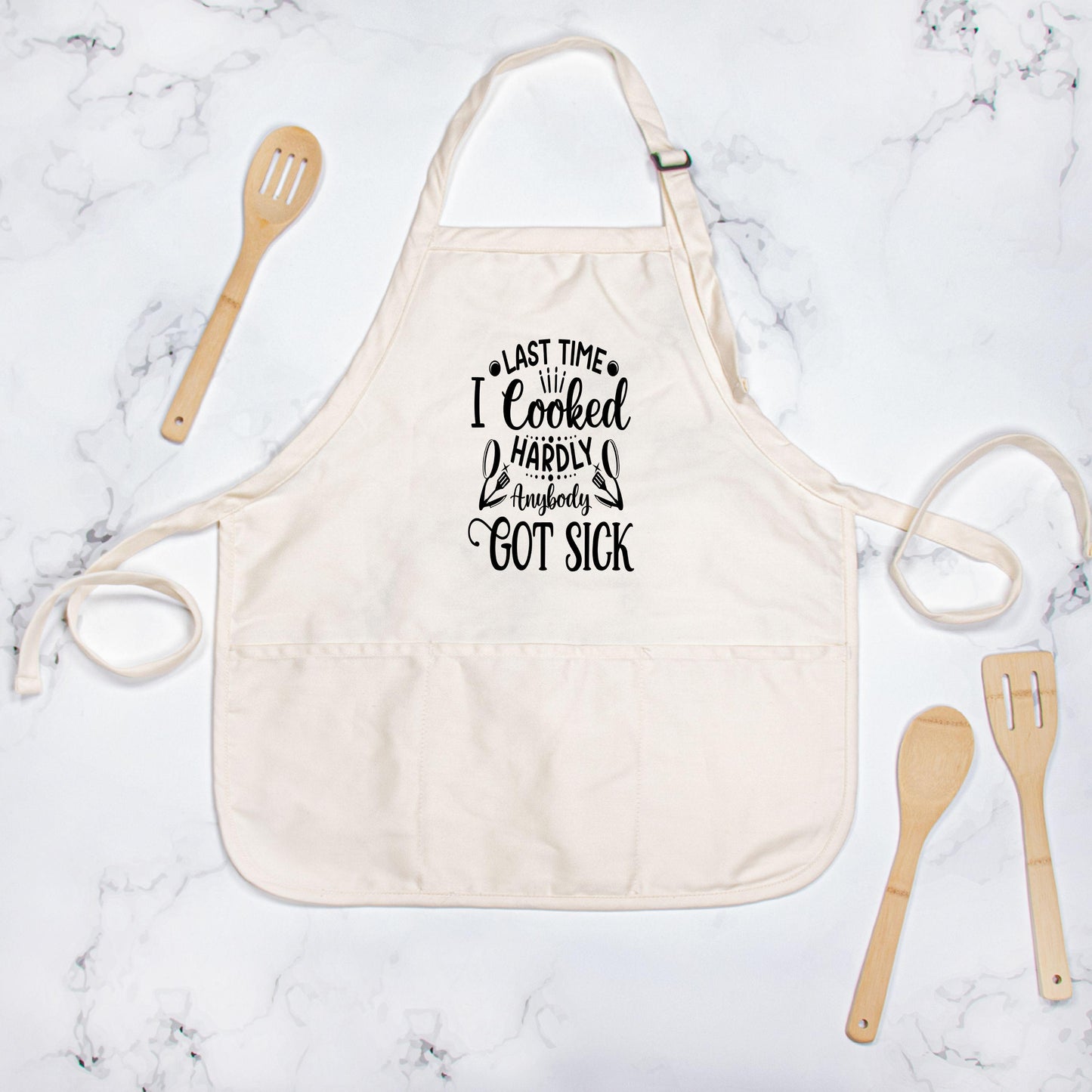 Last Time I Cooked Apron - Adjustable Chef Apron with Pockets | Kitchen Essential | Cooking Gift | Unisex Apron | Culinary Accessory