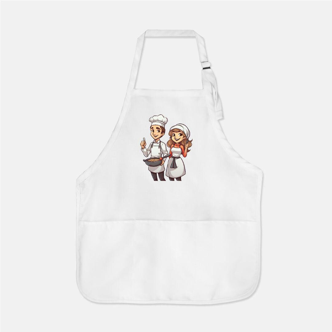 Chef Couple Apron - Adjustable  Apron with Pockets | Kitchen Essential | Cooking Gift | Unisex Apron | Culinary Accessory | Kitchen Gift