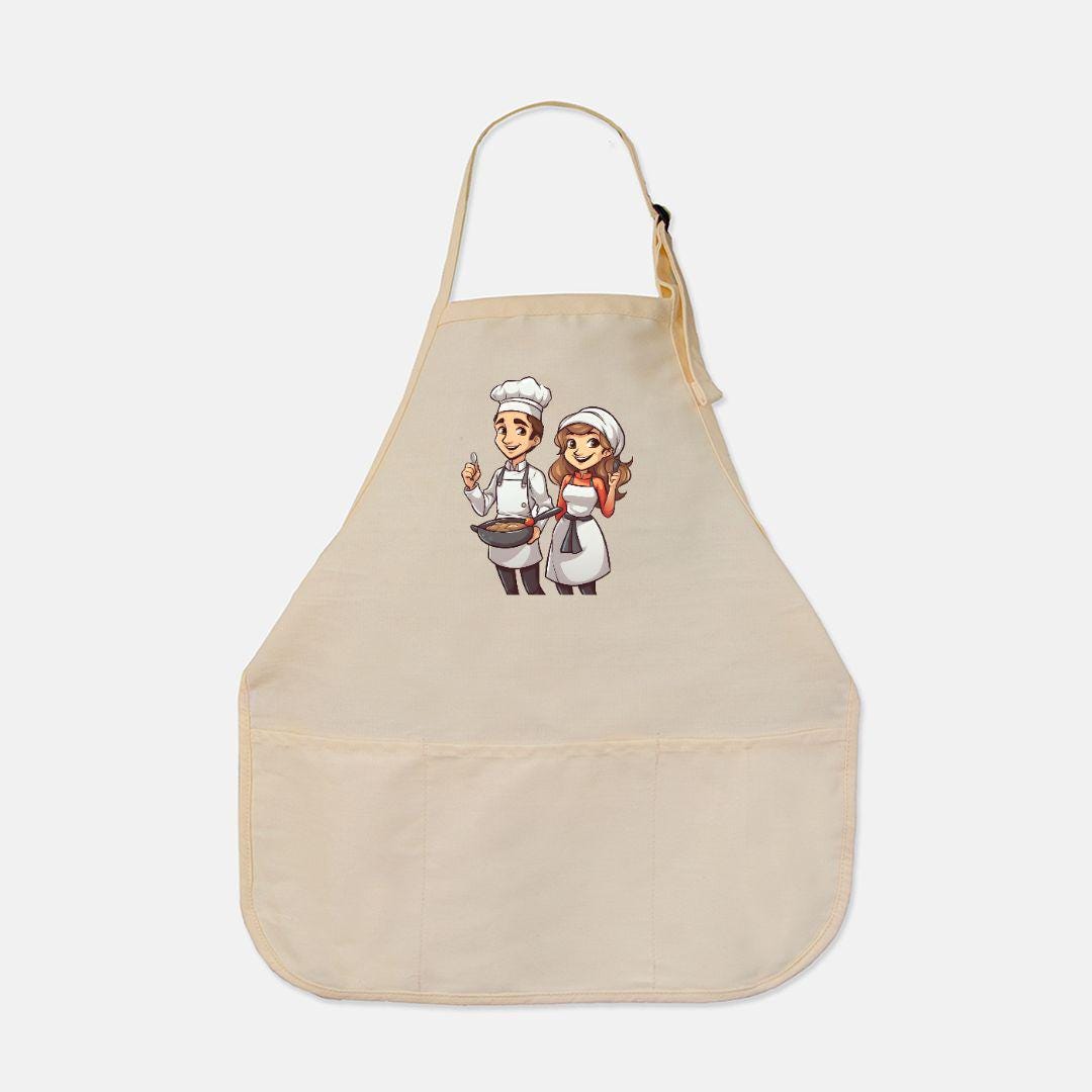 Chef Couple Apron - Adjustable  Apron with Pockets | Kitchen Essential | Cooking Gift | Unisex Apron | Culinary Accessory | Kitchen Gift