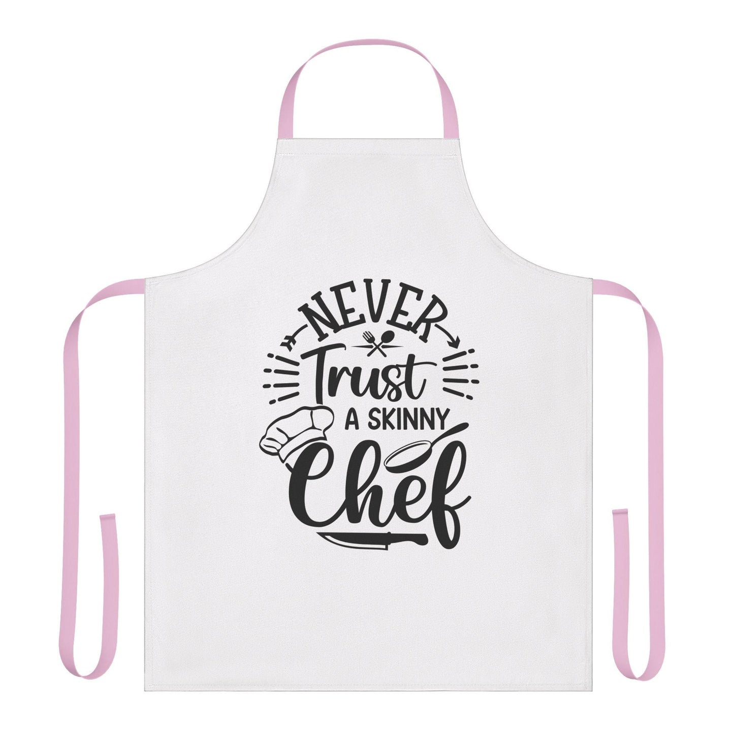 Never Trust A Skinny Chef Unisex Apron, 5-Color Straps | Kitchen Essential | Cooking Gift | Unisex Apron | Kitchen Apron | Kitchen Gift