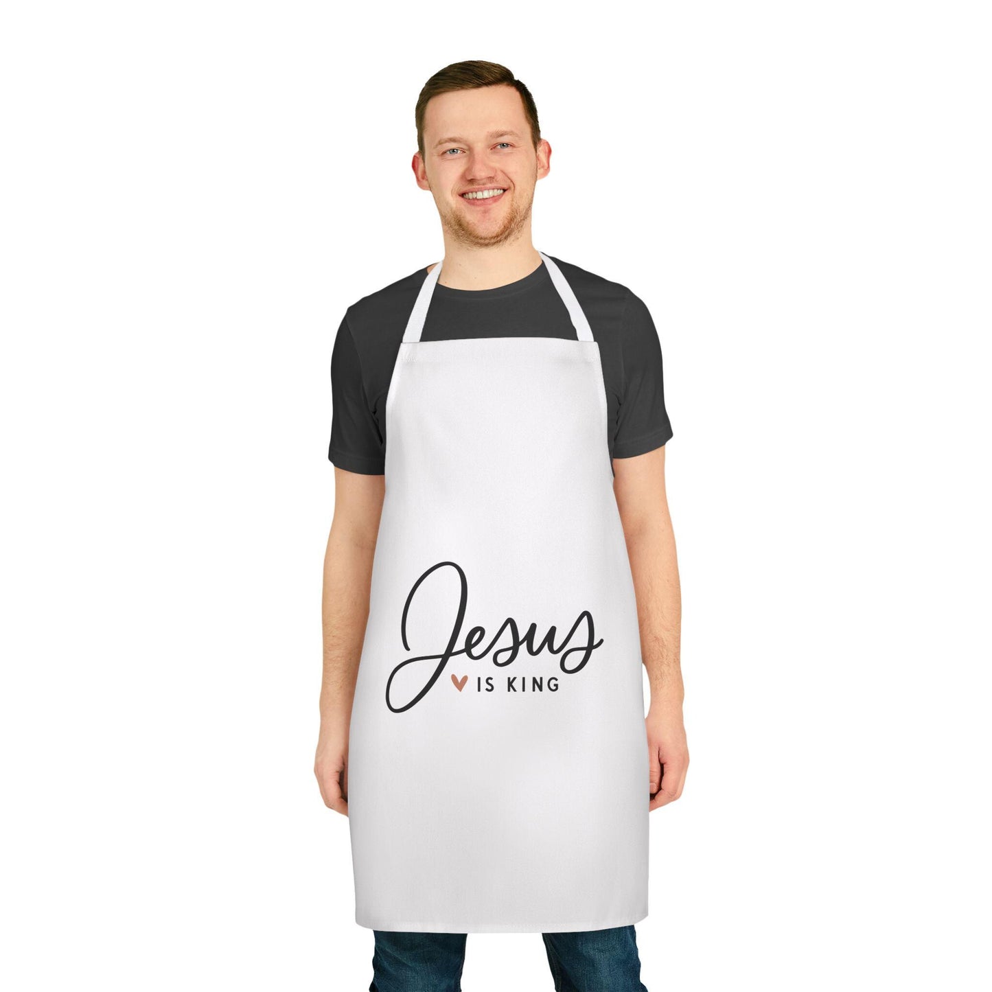 Jesus is King - Religious Unisex Apron, 5-Color Straps | Kitchen Essential | Cooking Gift | Unisex Apron | Kitchen Gift | Religious Apron