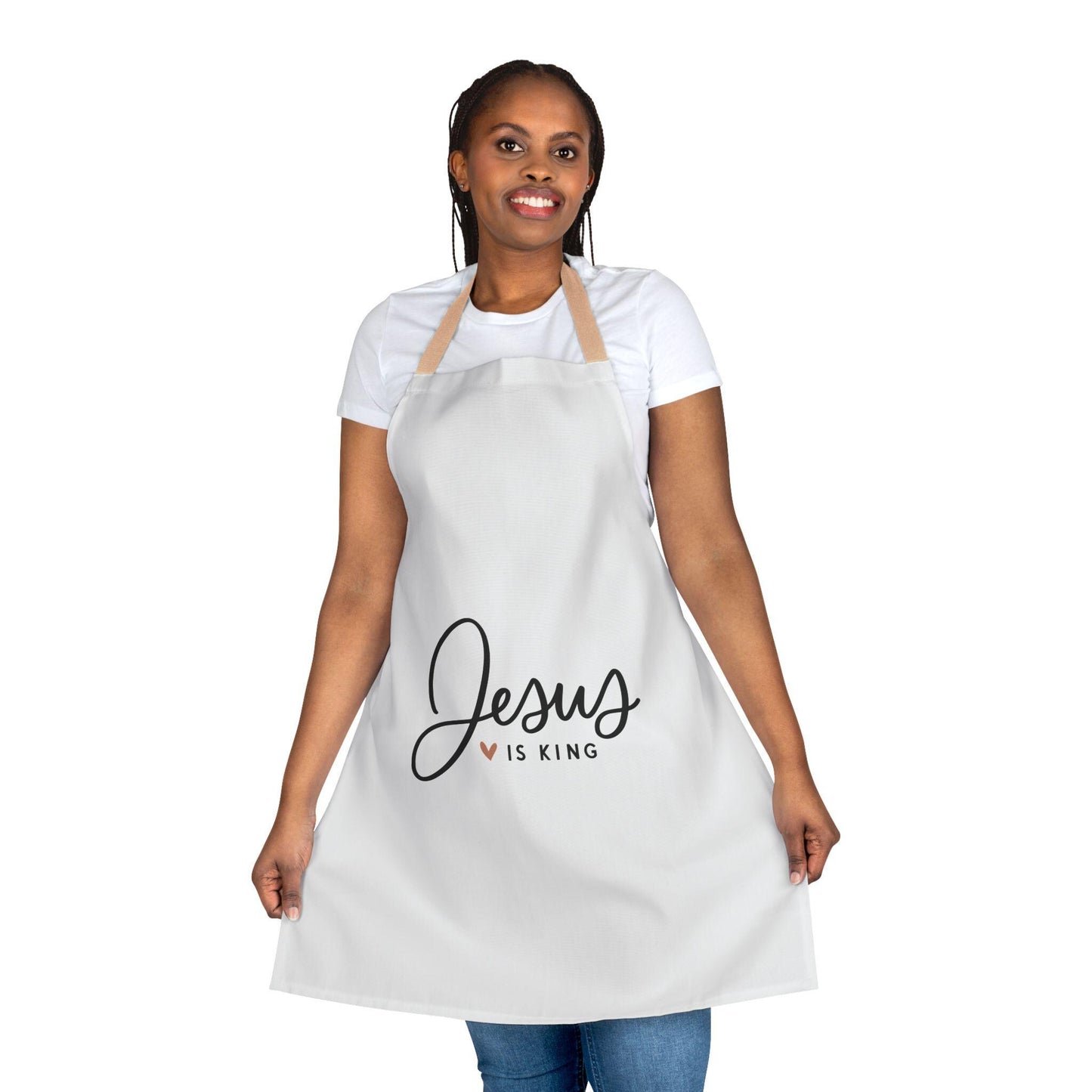 Jesus is King - Religious Unisex Apron, 5-Color Straps | Kitchen Essential | Cooking Gift | Unisex Apron | Kitchen Gift | Religious Apron