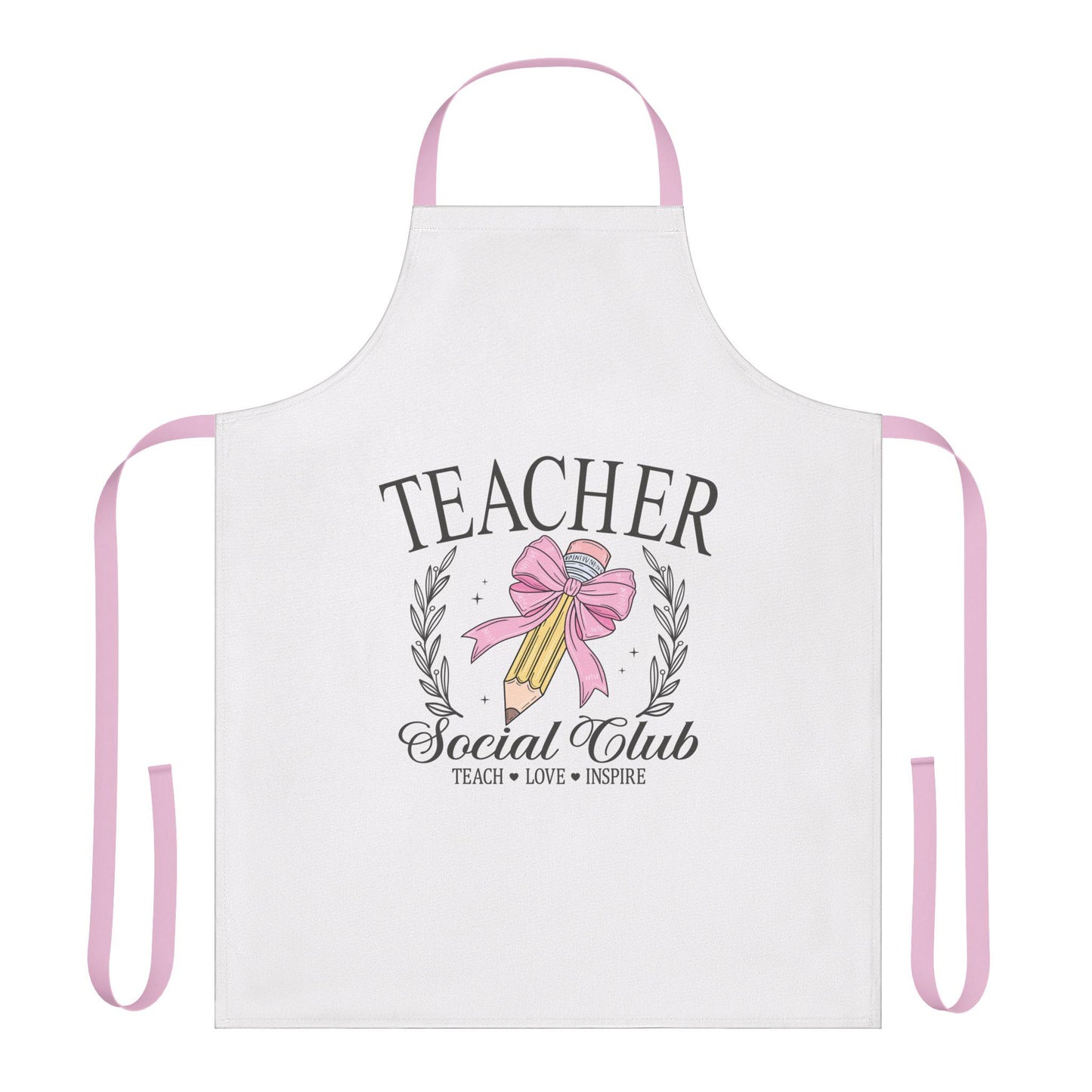 Teacher Social Club Apron, 5-Color Straps | Kitchen Essential | Cooking Gift | Kitchen Apron | Teacher Gift | Gift for Her | Apron for Women