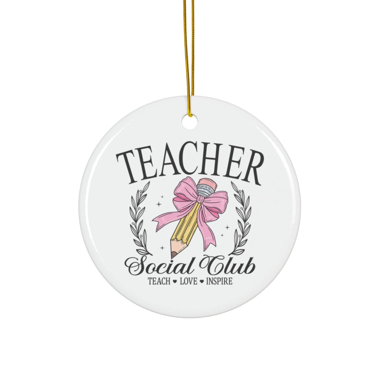Teacher Social Club Ceramic Ornament | 3 Shapes Available | Christmas Tree Decoration | Gift for Teacher | Festive Ornament | Xmas Gift Idea
