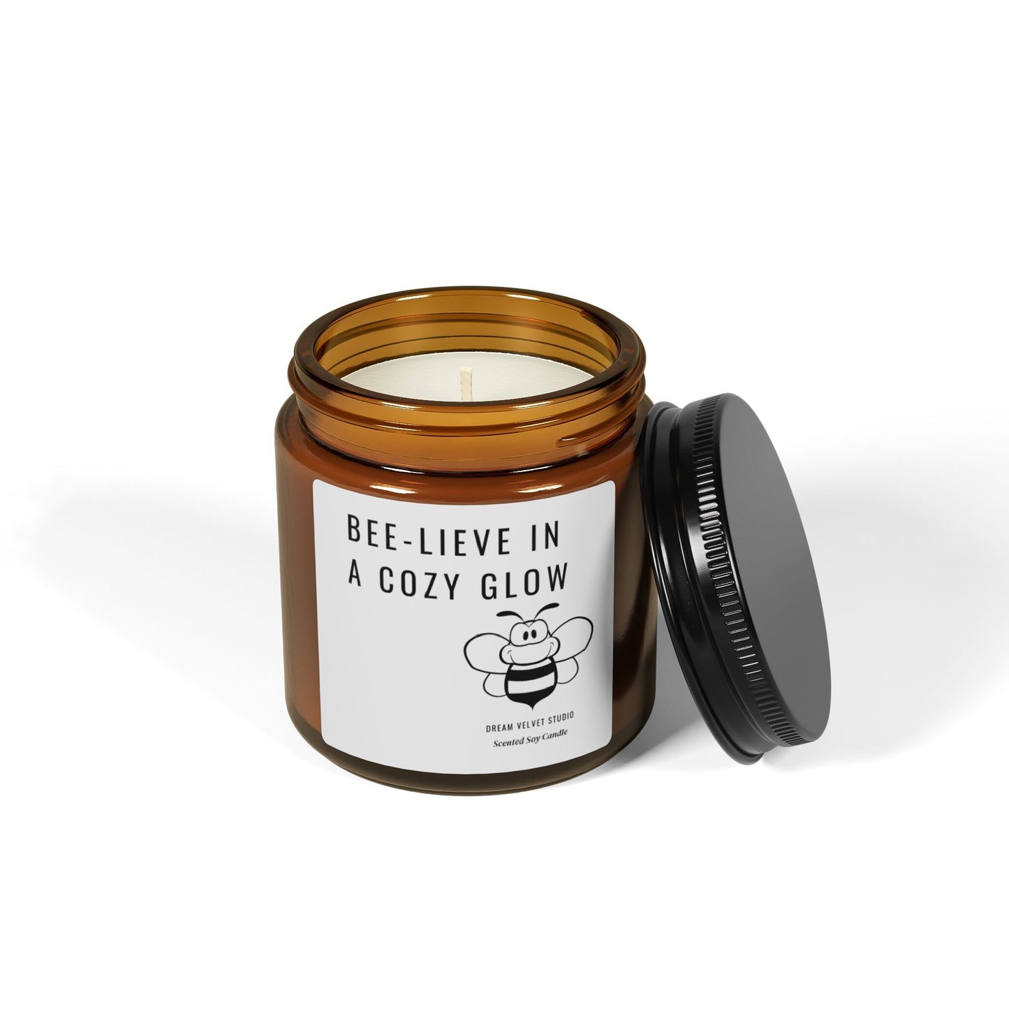 Bee-Lieve in a Cozy Glow Scented Soy Candle | Bee Lover Gift | Candle Gift | Bee Themed Decor | Eco Friendly Candle | Bumble Bee Candle