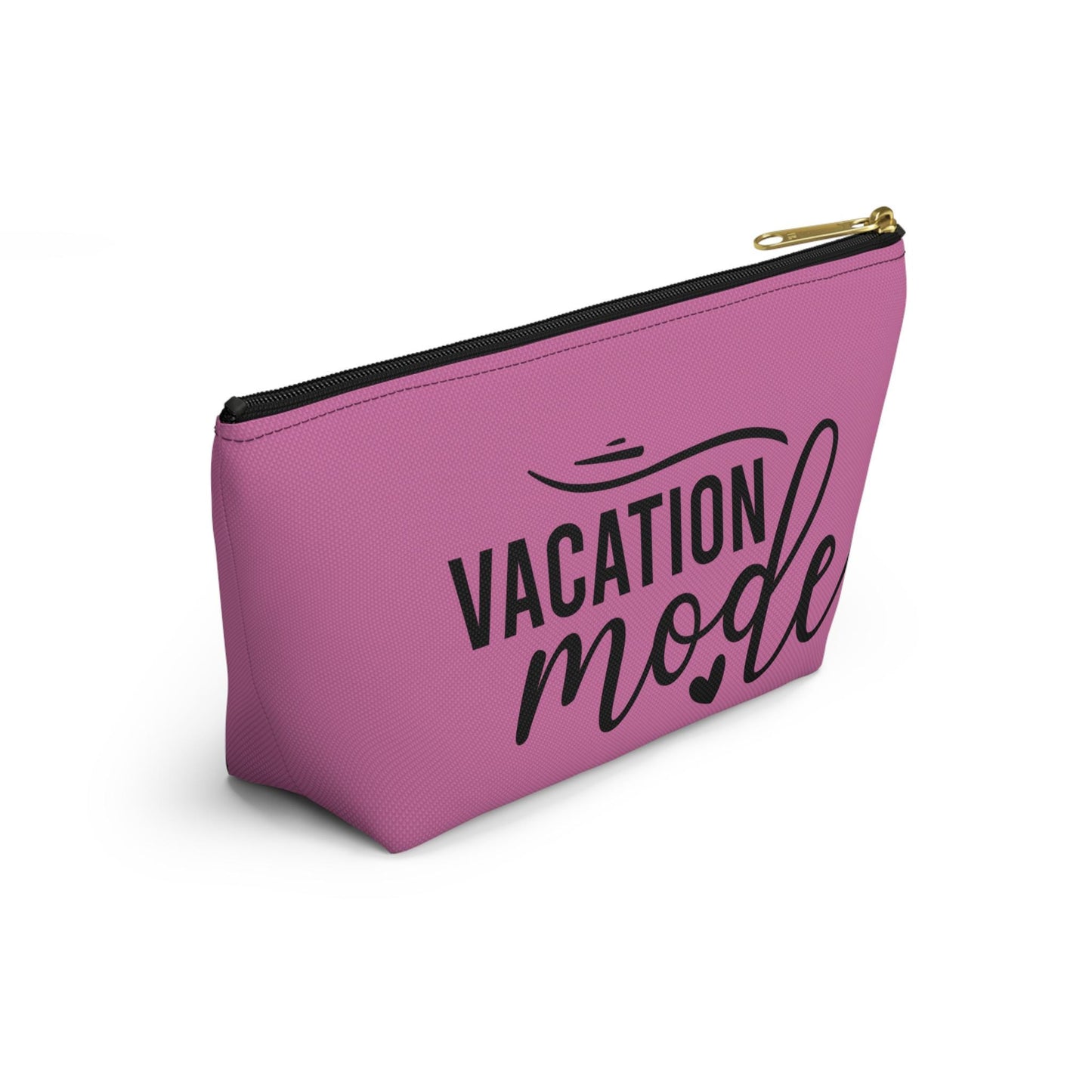 Vacation Mode Makeup Bag with T-Bottom | Cosmetic Pouch | Custom Accessory Organizer | Gift for Her | Cosmetic Travel Bag | Travel Gift