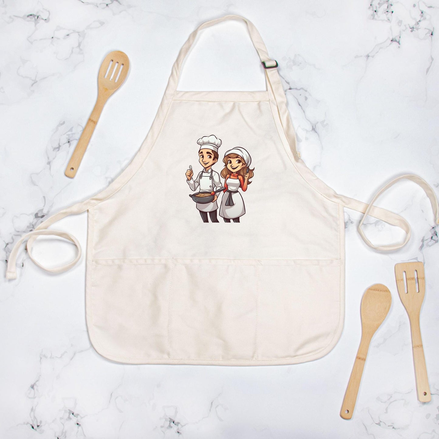 Chef Couple Apron - Adjustable  Apron with Pockets | Kitchen Essential | Cooking Gift | Unisex Apron | Culinary Accessory | Kitchen Gift