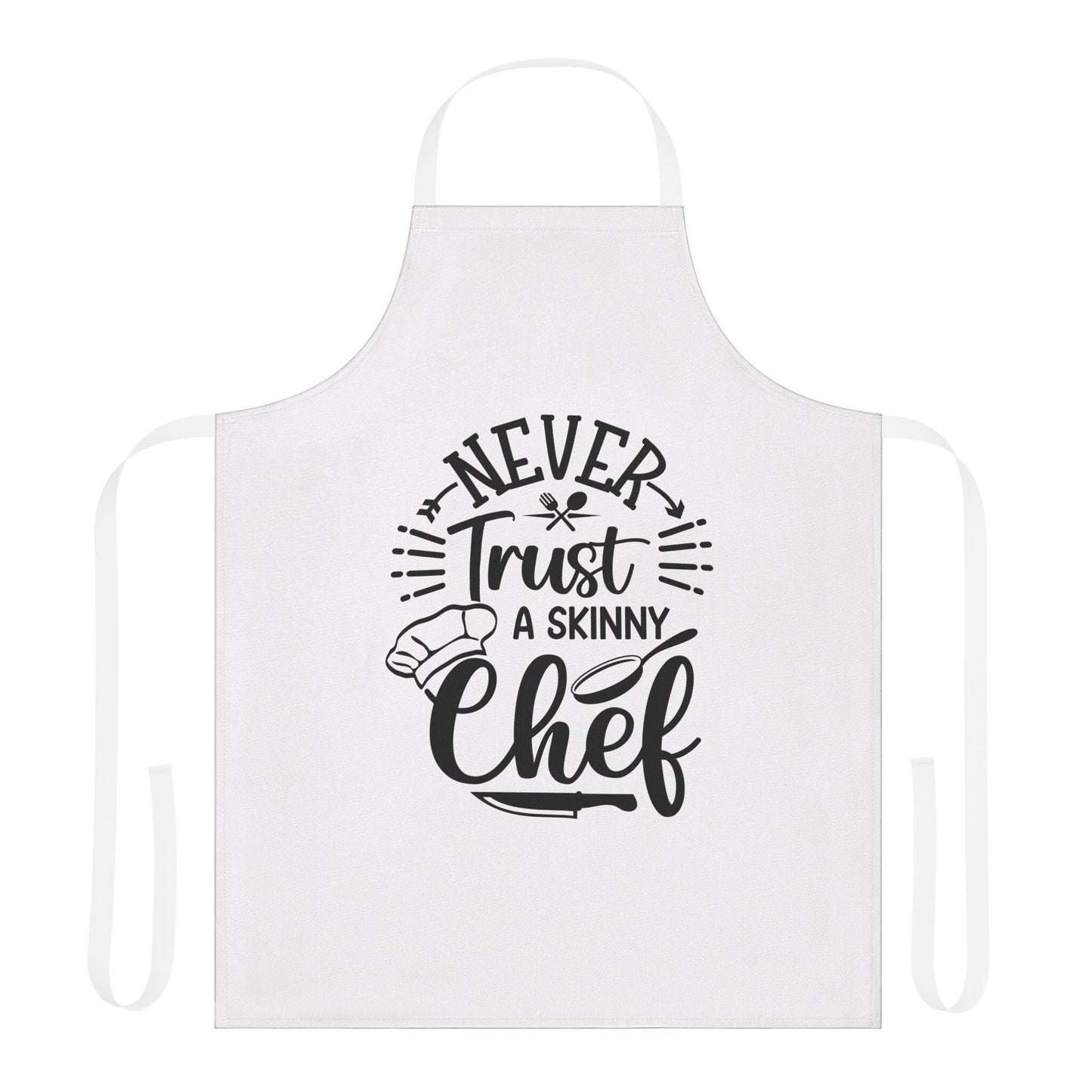 Never Trust A Skinny Chef Unisex Apron, 5-Color Straps | Kitchen Essential | Cooking Gift | Unisex Apron | Kitchen Apron | Kitchen Gift