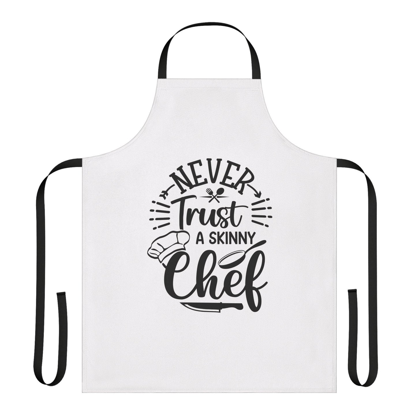 Never Trust A Skinny Chef Unisex Apron, 5-Color Straps | Kitchen Essential | Cooking Gift | Unisex Apron | Kitchen Apron | Kitchen Gift